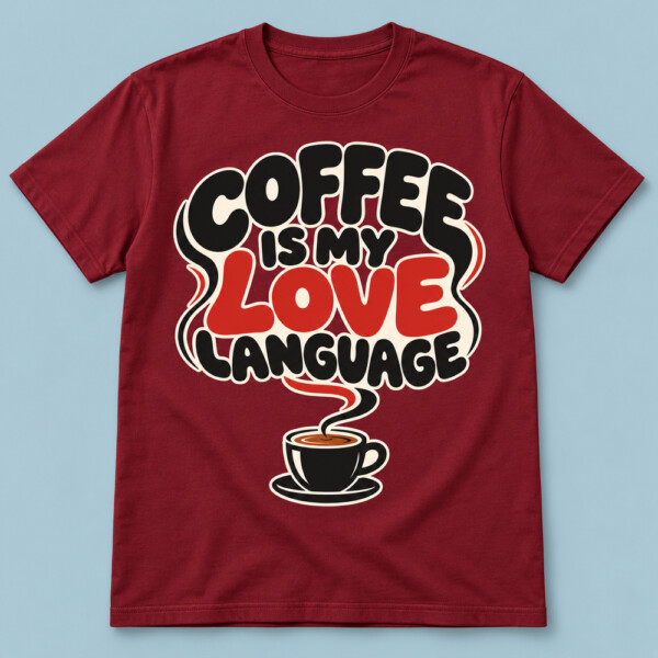 Coffee Is My Love Language T-shirt Maroon
