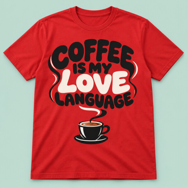 Coffee Is My Love Language T-shirt Red