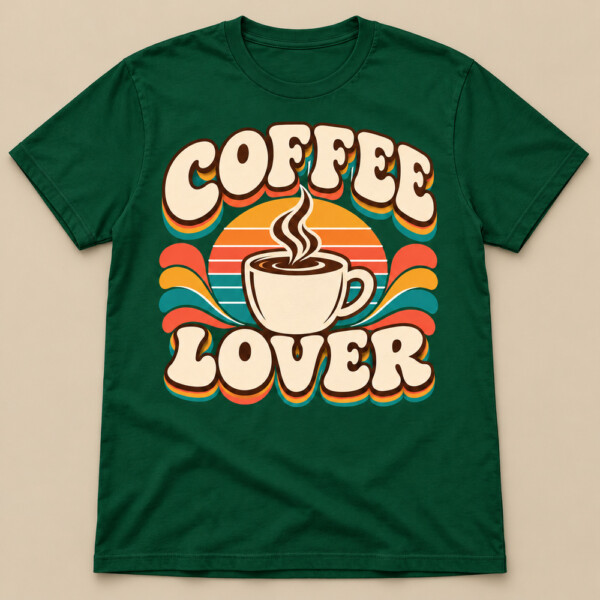 Coffee Lover T-shirt Bottle Green