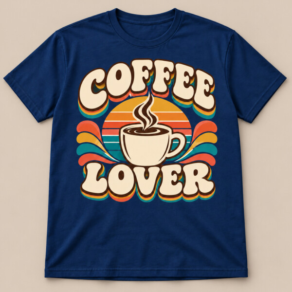 Coffee Lover T-shirt Navy Blue