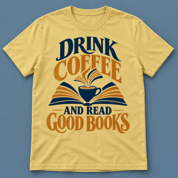 Drink Coffee And Read Good Books T-shirt Beige