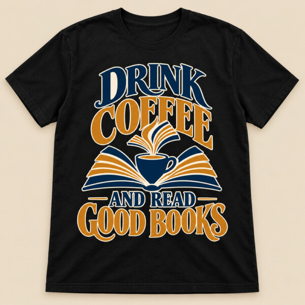 Drink Coffee And Read Good Books T-shirt Black