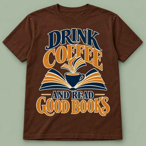 Drink Coffee And Read Good Books T-shirt Chocolate Brown