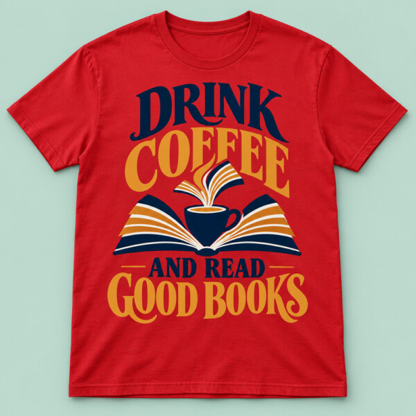 Drink Coffee And Read Good Books T-shirt Red