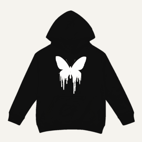 Dripping Butterfly Hoodie Black