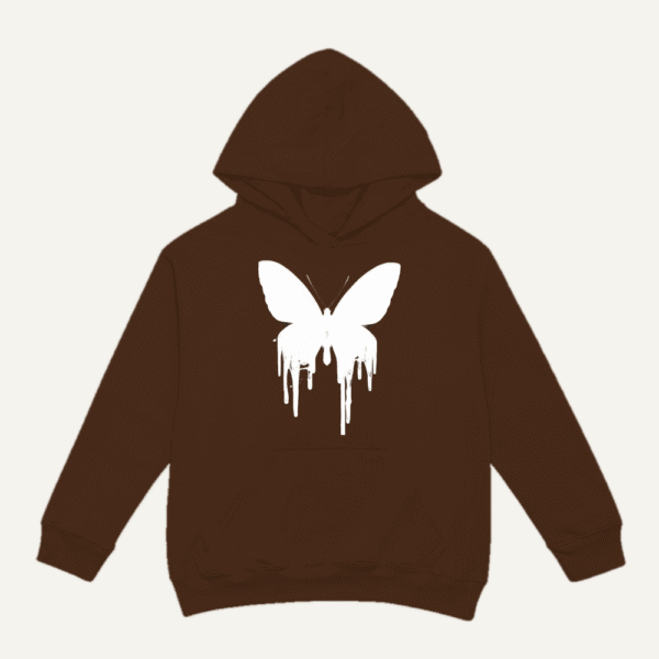 Dripping Butterfly Hoodie Chocolate Brown