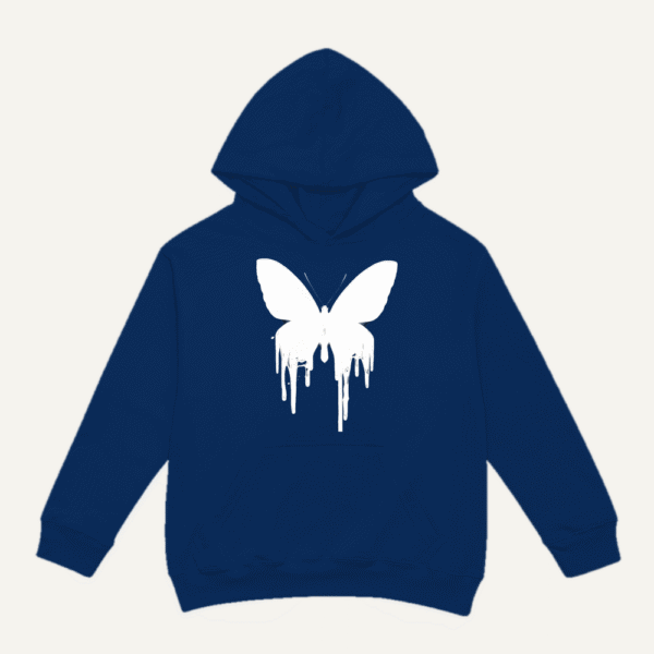 Dripping Butterfly Hoodie Navy Blue