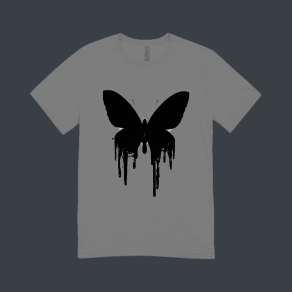Dripping Butterfly T-shirt Grey