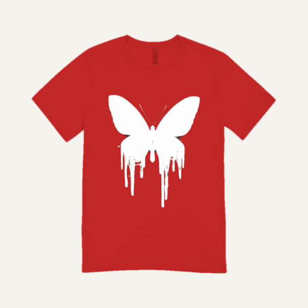 Dripping Butterfly T-shirt Red