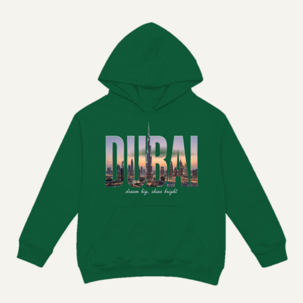 Dubai Skyline Hoodie Bottle Green