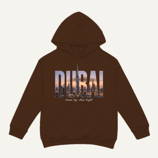 Dubai Skyline Hoodie Chocolate Brown