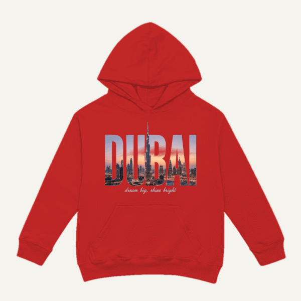 Dubai Skyline Hoodie Red