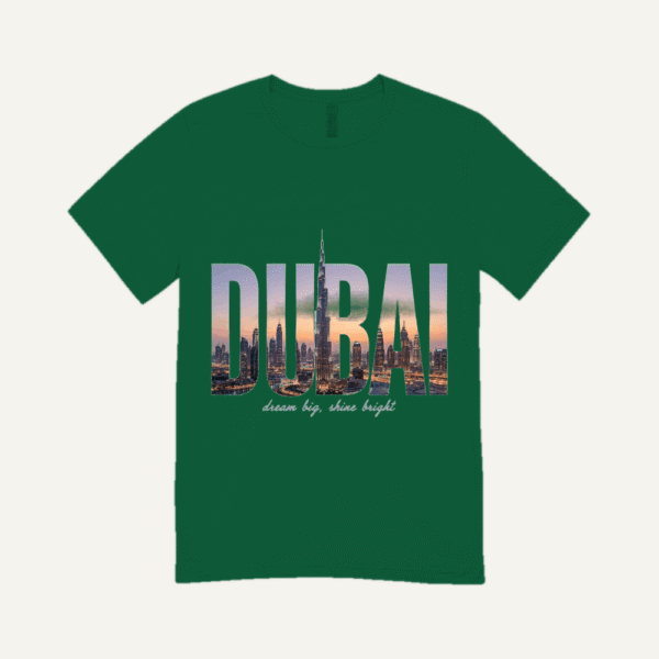 Dubai Skyline T-shirt Bottle Green