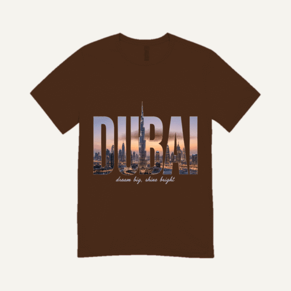 Dubai Skyline T-shirt Chocolate Brown