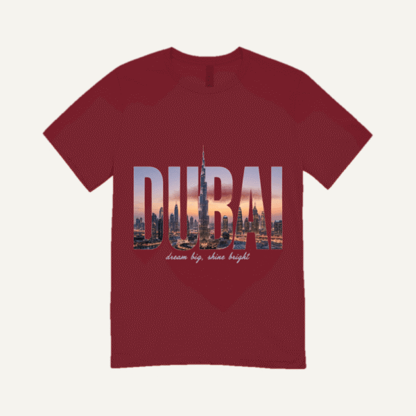 Dubai Skyline T-shirt Maroon