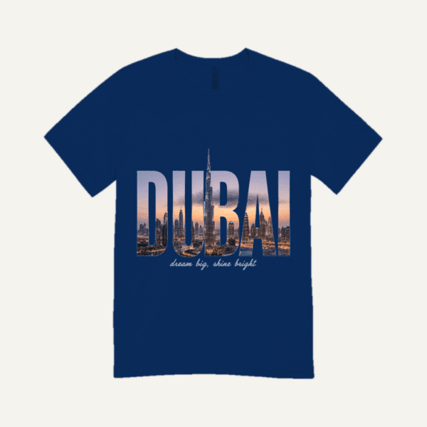 Dubai Skyline T-shirt Navy Blue