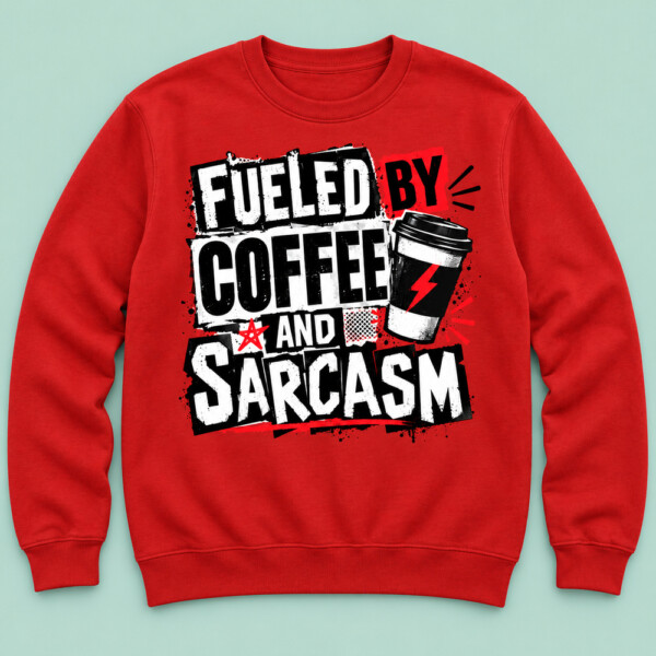 Fueled By Coffee And Sarcasm Sweatshirt Red