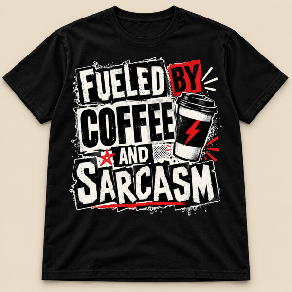 Fueled By Coffee And Sarcasm T-shirt Black