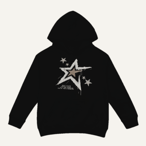 Grunge Shooting Star Hoodie Black