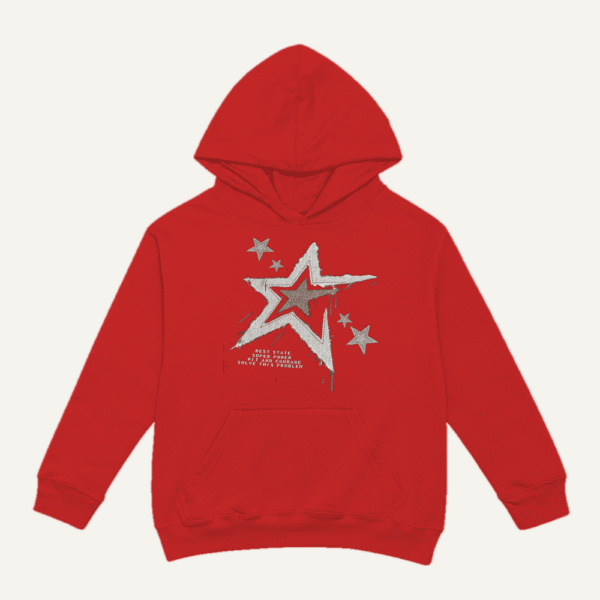 Grunge Shooting Star Hoodie Red
