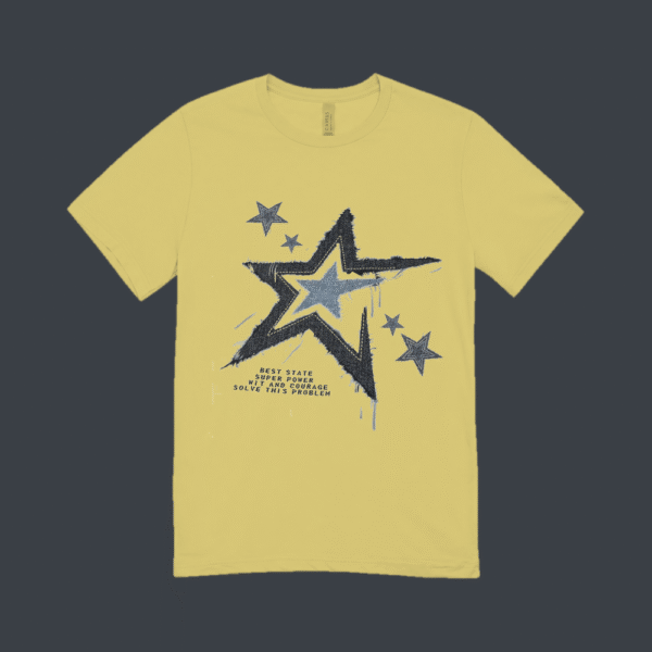 Grunge Shooting Star T-shirt Beige