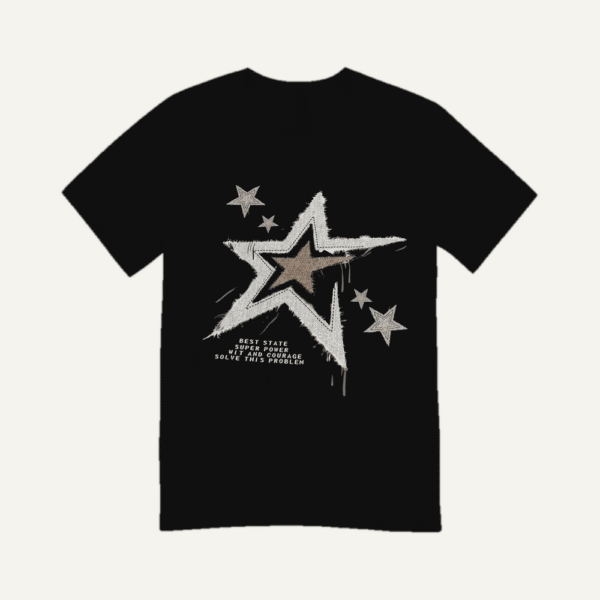 Grunge Shooting Star T-shirt Black