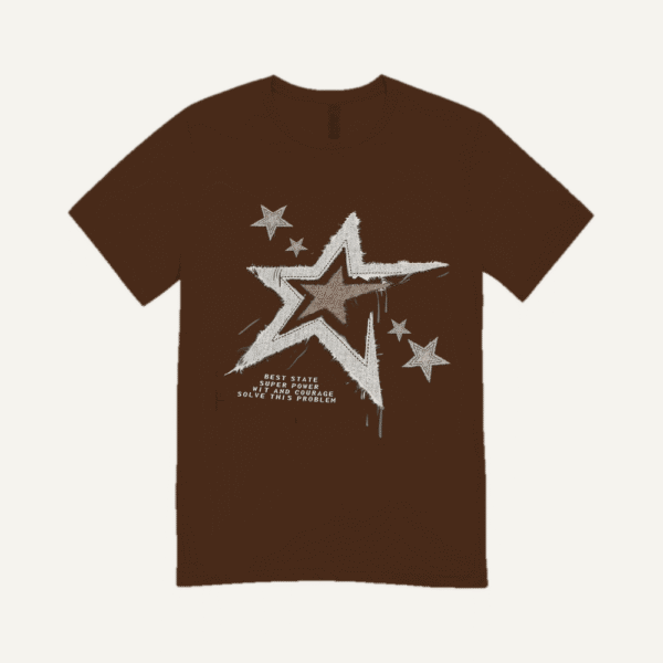 Grunge Shooting Star T-shirt Chocolate Brown