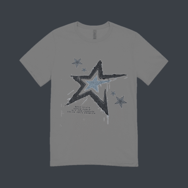 Grunge Shooting Star T-shirt Grey