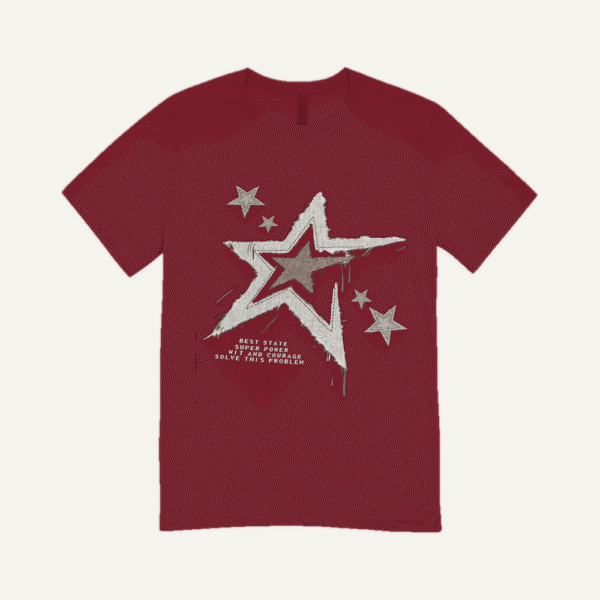 Grunge Shooting Star T-shirt Maroon