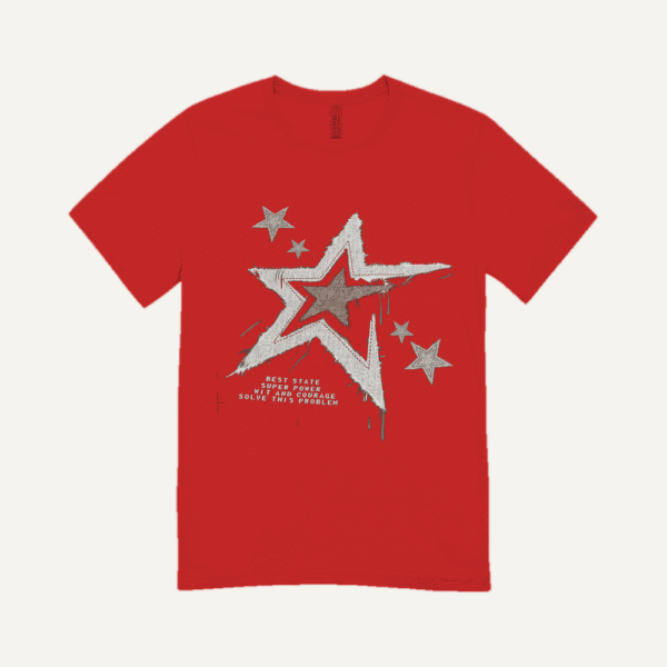 Grunge Shooting Star T-shirt Red