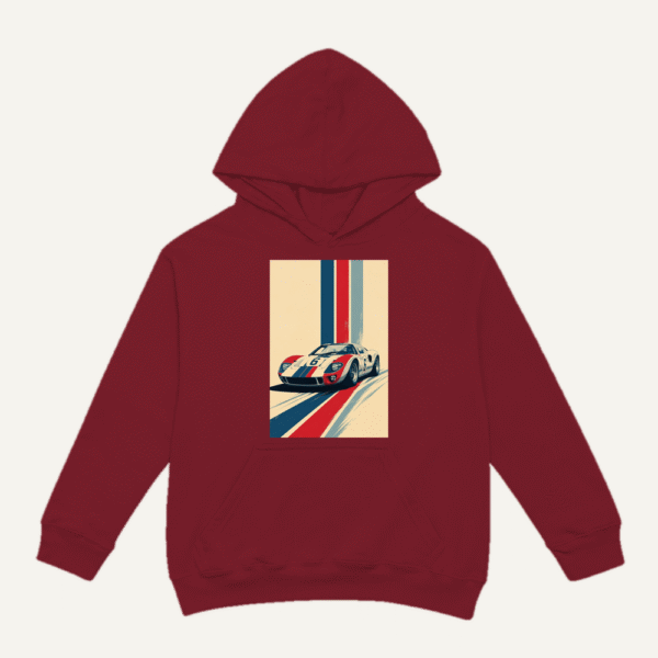 Gulf Racing Stripes Hoodie Maroon
