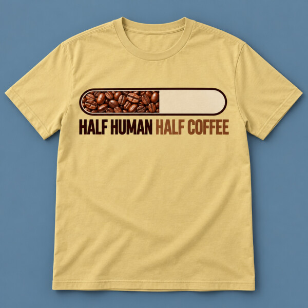 Half Human Half Coffee T-shirt Beige
