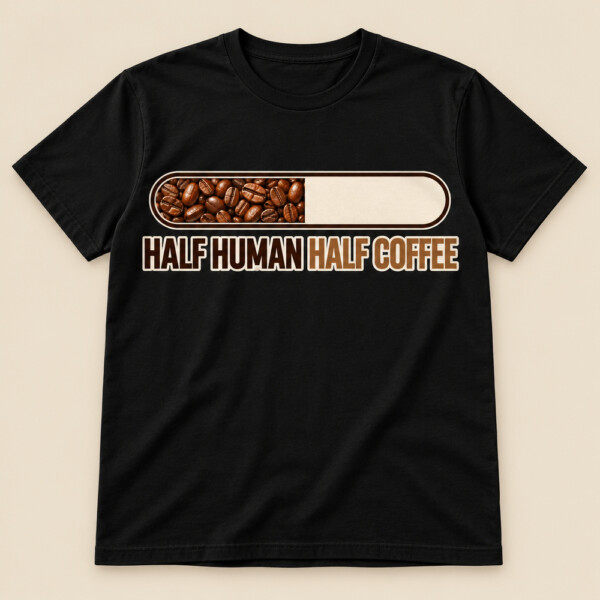 Half Human Half Coffee T-shirt Black
