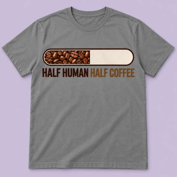 Half Human Half Coffee T-shirt Grey