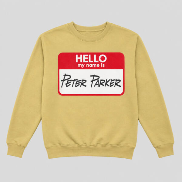 Hello My Name Is Peter Parker Sweatshirt Beige