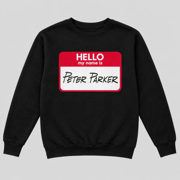 Hello My Name Is Peter Parker Sweatshirt Black