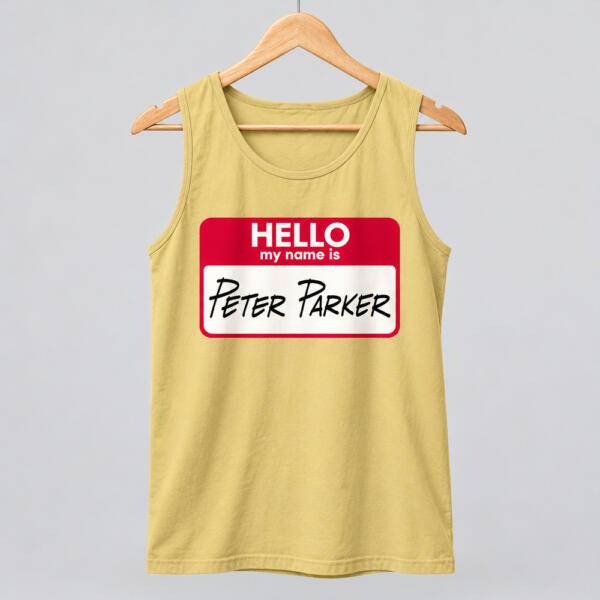 Hello My Name Is Peter Parker Tank Top Beige