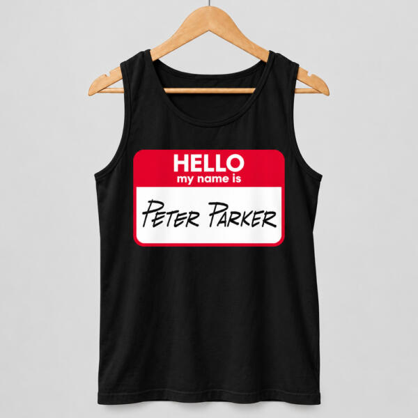 Hello My Name Is Peter Parker Tank Top Black