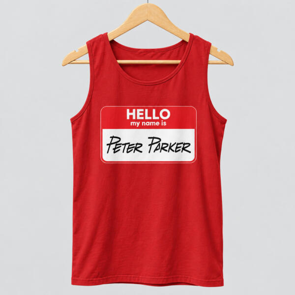 Hello My Name Is Peter Parker Tank Top Red