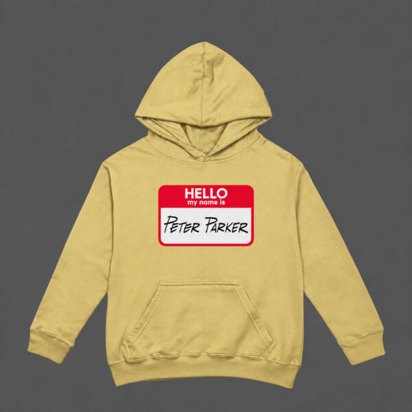 Hello Peter Parker Hoodie Beige