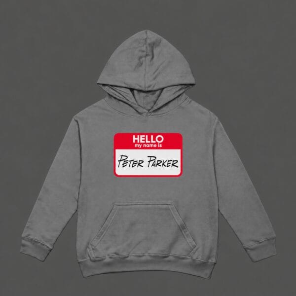 Hello Peter Parker Hoodie Grey