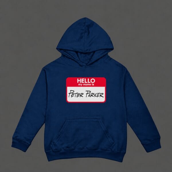 Hello Peter Parker Hoodie Navy Blue