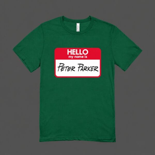 Hello Peter Parker T-shirt Bottle Green