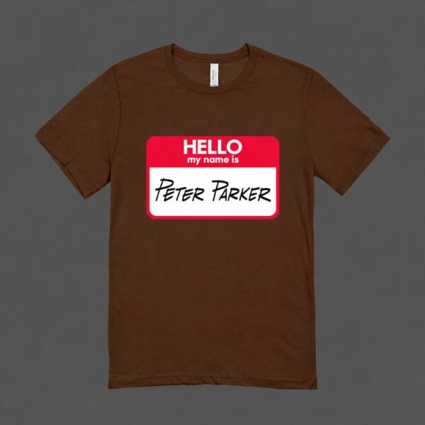 Hello Peter Parker T-shirt Chocolate Brown