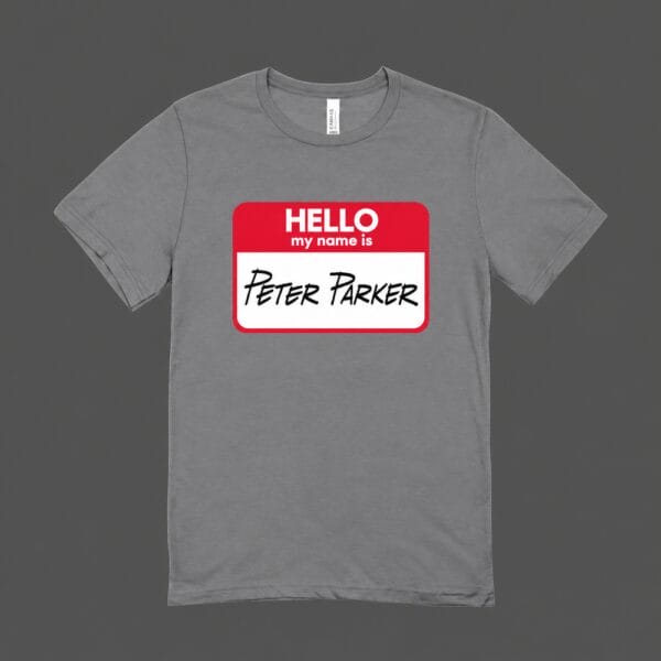 Hello Peter Parker T-shirt Grey