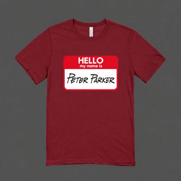 Hello Peter Parker T-shirt Maroon