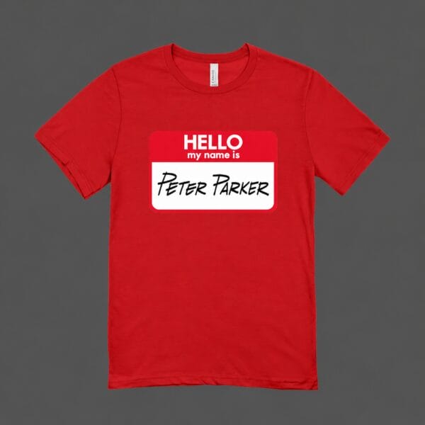 Hello Peter Parker T-shirt Red