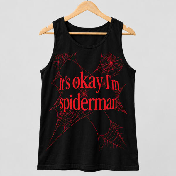 It's Okay I'm Spiderman Tank Top Black