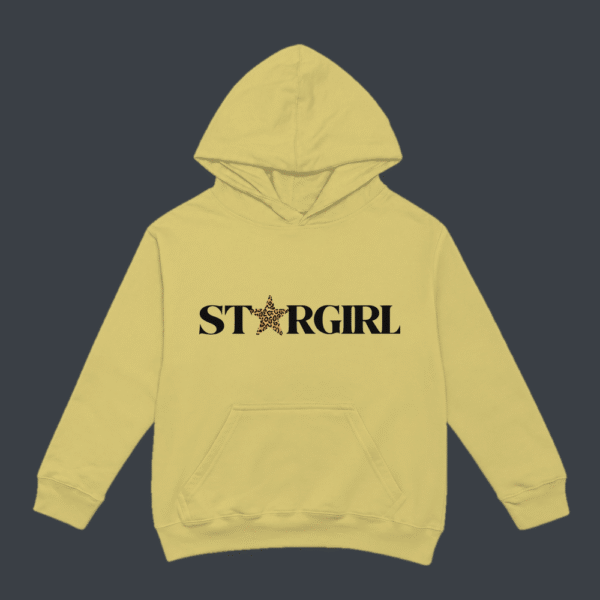 Leopard Star Girl Hoodie Beige