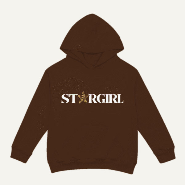 Leopard Star Girl Hoodie Chocolate Brown